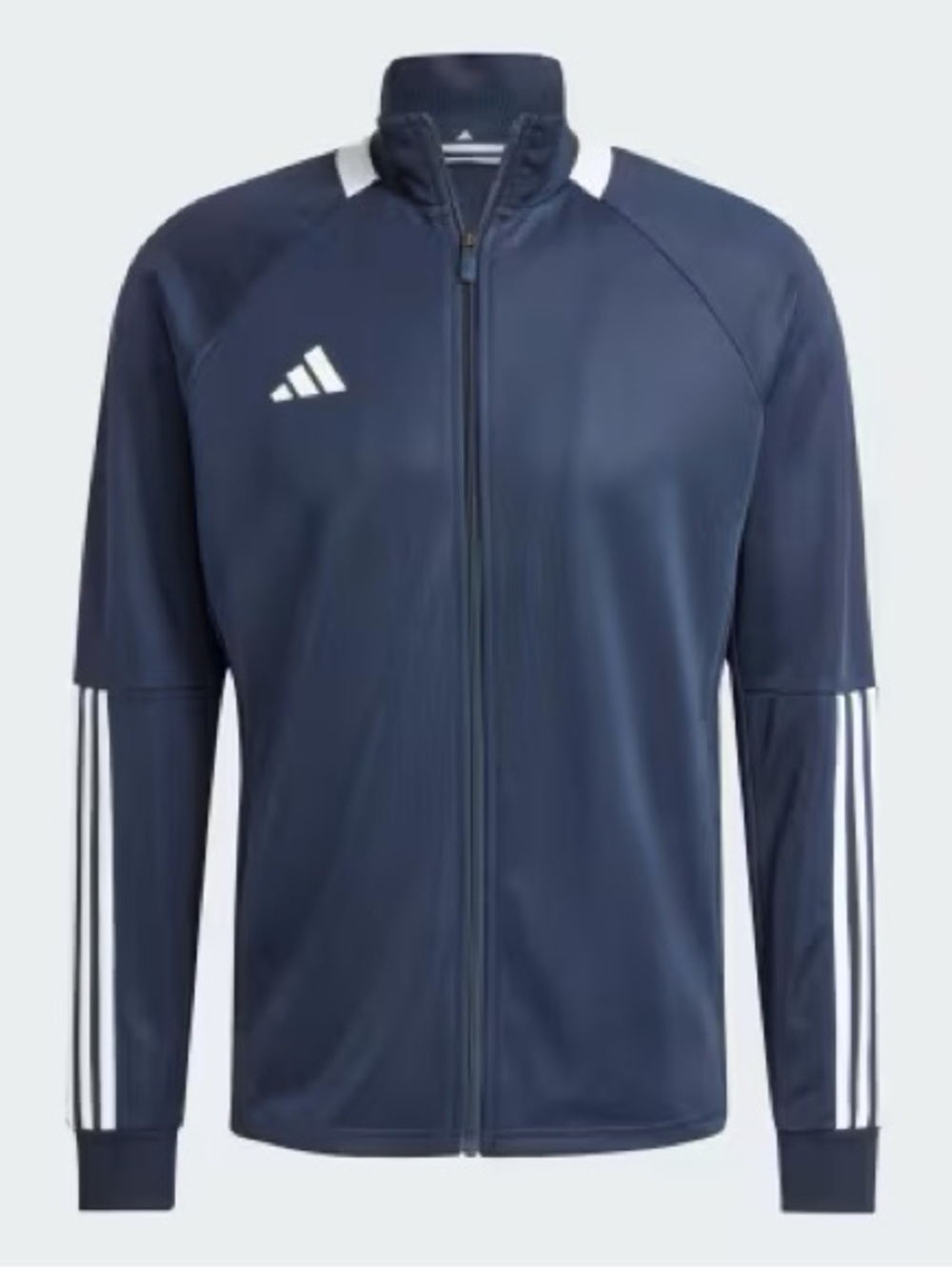 adidas Navy Full-Zip Training Track Jacket with White Accents